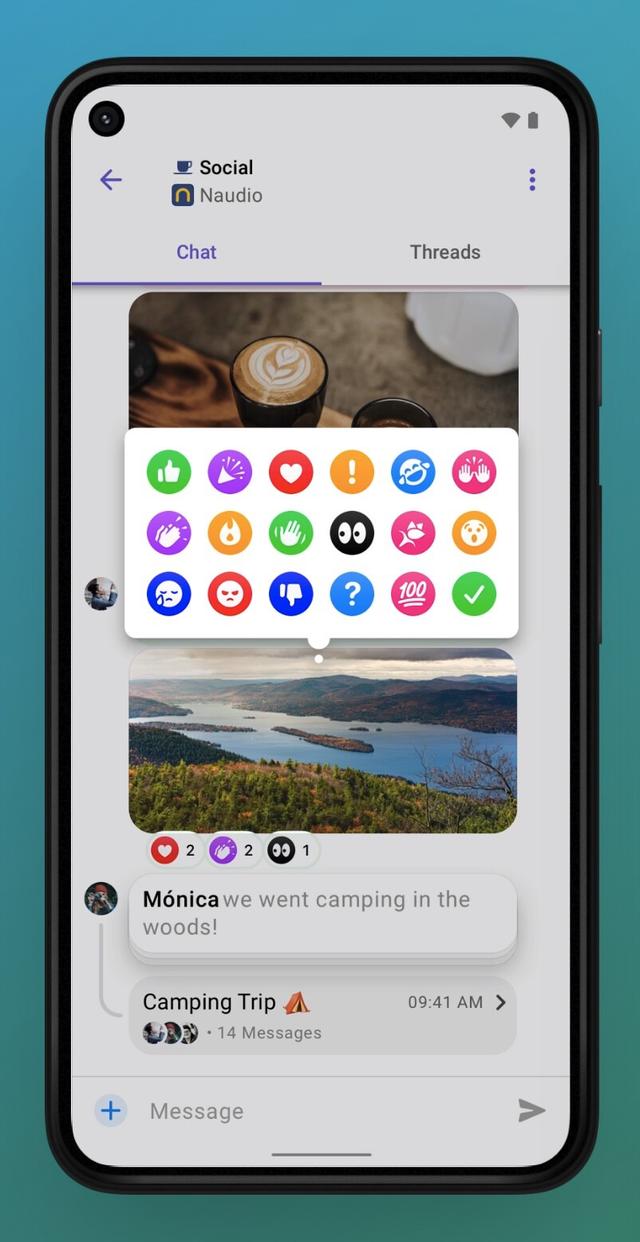 Mobile messaging interface showing healthcare communication features